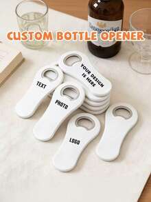 Customizable Laser Engraved Bottle Opener, Support Custom Text/Slogan, Minimalist White Plastic Beer Bottle Opener, Quality Choice For Groomsmen Gift, Wedding, Birthday, Housewarming And Daily Bar Use - Multicolor - View 3