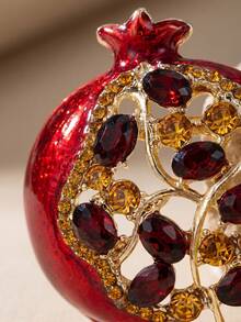 Luxury Rhinestone Pomegranate Brooches - Fruit Pins For Women Unisex Casual Party Jewelry Accessories / Friends Gifts Badges Decoration - Pomegranate - View 5