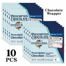 10 pièces Étiquettes autocollantes de chocolat d'ordonnance de fantaisie, étiquettes de barres de chocolat mini à thème médical drôle, autocollants de chocolat blagueur, parfait pour la décoration de fête d'anniversaire et de vacances - Multicolore - Voir 7