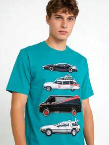 Men's T-Shirt - Vintage T-Shirt With KITT And Ghost Car Print, Crew Neck And Short Sleeves, Regular Fit, Breathable And Comfortable, Designed In A Nostalgic Urban Style, Machine Washable, Suitable For Casual Wear In All Seasons, Retro T-Shirt - 混合色 4 - 查看 6