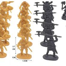 100 Pieces/Set Of Antique Soldier Miniatures, Decorative Home Model, Micro Mold With Multiple Poses, Medieval Knight Style TMZ - MIX -100PCS - View 5