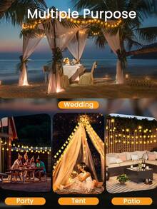100LED Solar Outdoor Fairy Lights 39Ft Crystal Ball String Lights, 8 Lighting Modes Auto On/Off For Garden Patio Yard Wedding Party Holiday Decorations - 暖白色 - 查看 7