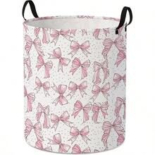 1 pezzo, Contenitore per la Biancheria Rosa per la Camera da Letto, Cesto per Vestiti Sporchi, Cesto per la Biancheria con Manico, Borsa Portaoggetti per Coperte e Asciugamani, Scatola Organizzatrice di dimensioni 35,05X41,91 cm/39,88X49,78 cm - 35,05 x 41,91 cm - Visualizzare 6