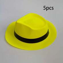24 chiếc mũ tiệc nhựa neon, mũ Fedora phong cách gangster neon cho người lớn, mũ huỳnh quang phản ứng UV, mũ Fedora tiệc cho sinh nhật, tiệc âm nhạc, đám cưới, v.v., với hiệu ứng phát sáng trong bóng tối phong cách gangster - Nhiều màu - Xem 11