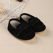 0-1 Year Old Infant Soft Sole Solid Color Shoes, 3-5-7-8 Months Newborn Infant Prewalker Shoes, Unisex For Spring & Autumn - Black - View 8