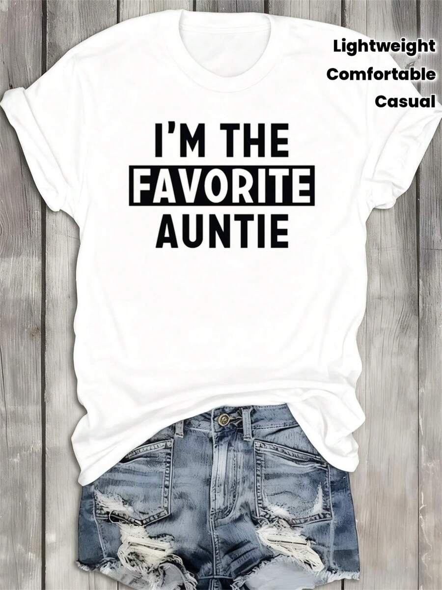 Women's Casual Sports T-Shirt SOY LAÍA FAVORITA - Elastic Round Neck T-Shirt, Machine Washable, Comfortable Fit And Perfect For All Seasons. - 白色 - 查看 1