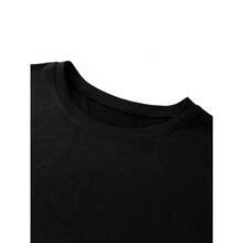 2026New Summer Collection:Men's Casual T Shirt,Printed With Letters And Cartoon Patterns,Round Neck,Short Sleeve,Emosale Women's Style,Summer T Shirt,Black Top - Black - View 10