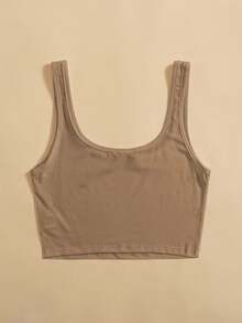 Top tank corto unicolor - Camel - Ver 2