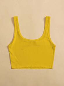 Top tank corto unicolor - Amarillo - Ver 2