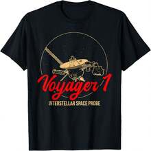 Voyager 1 Interstellar Space Probe Solar System Astronomy T-Shirt(1) - 黑色 - 查看 1