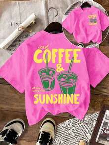 Iced Coffee And Sun T-Shirt, Iced Coffee T-Shirt, Gifts For Coffee Lovers, Summer T-Shirt, Summer Vibes T-Shirt, Coffee T-Shirt - 紫紅色 - 查看 8