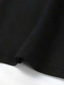 Camiseta genial casual de 1 pieza con estampado de leopardo y lazo de cereza para mujer, novedosa, 100% poliéster, cuello redondo, top casual, camiseta de manga corta con estampado gráfico de gran tamaño. - Negro - Ver 6