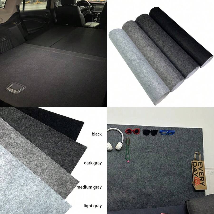 30x100厘米/50x100厘米自粘毛毡贴纸,4种颜色可选,耐磨隔音自粘毛毡布,适用于汽车内饰翻新、脚垫、后备箱保护、家居DIY隔音装饰。 - 靜音毛氈 - 查看 1
