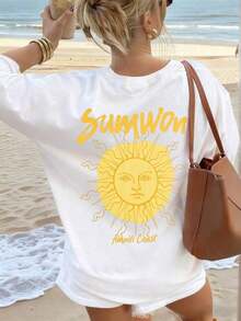 short-sleeveCamiseta de mujer estampada de manga corta para verano, tela de poliéster, estilo multifuncional, corte regular, peso 180 gramos, 1 unidad.100% Cotton - Blanco - Ver 1