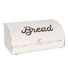 AuldHome - Caja de pan rústica de color blanco y esmaltado clásico para encimera - Blanco - Ver 9