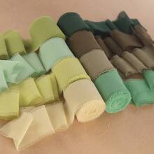 8 piezas de cintas de seda con borde deshilachado del mismo color, 40M de cintas de regalo multicolor, lazos DIY - Ver 6