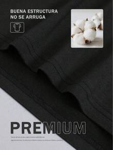 Women's Loose-Fitting T-Shirt With A Round Neck And Exquisite Print. Soft And Breathable Fabric, Comfortable To Wear, And Short Sleeves. Casual And Relaxed Fit, Versatile Style. Made From High-Quality 100% Pure Cotton (200 G). - 黑色 - 查看 3