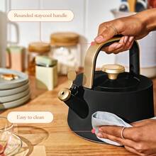 1.8L Ceramic Non-Stick Stovetop Teapot, Black Sesame Color Tea Kettle For Boiling Water & Tea Brewing, Kitchen Use - View 5