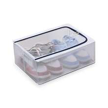 Clear Foldable Shoe Bag - Shoe Box Organizer | Transparent Shoe Rack | Dustproof Shoe Cover | Space-Saving Sneaker Box | Foldable & Easy To Clean - 無色 - 查看 2