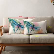 1 件简约蜻蜓装饰枕套，单面印花桃绒面料，30*50cm/40*60cm，适用于现代沙发、客厅装饰、派对装饰、礼品 - 彩色 - 查看 9
