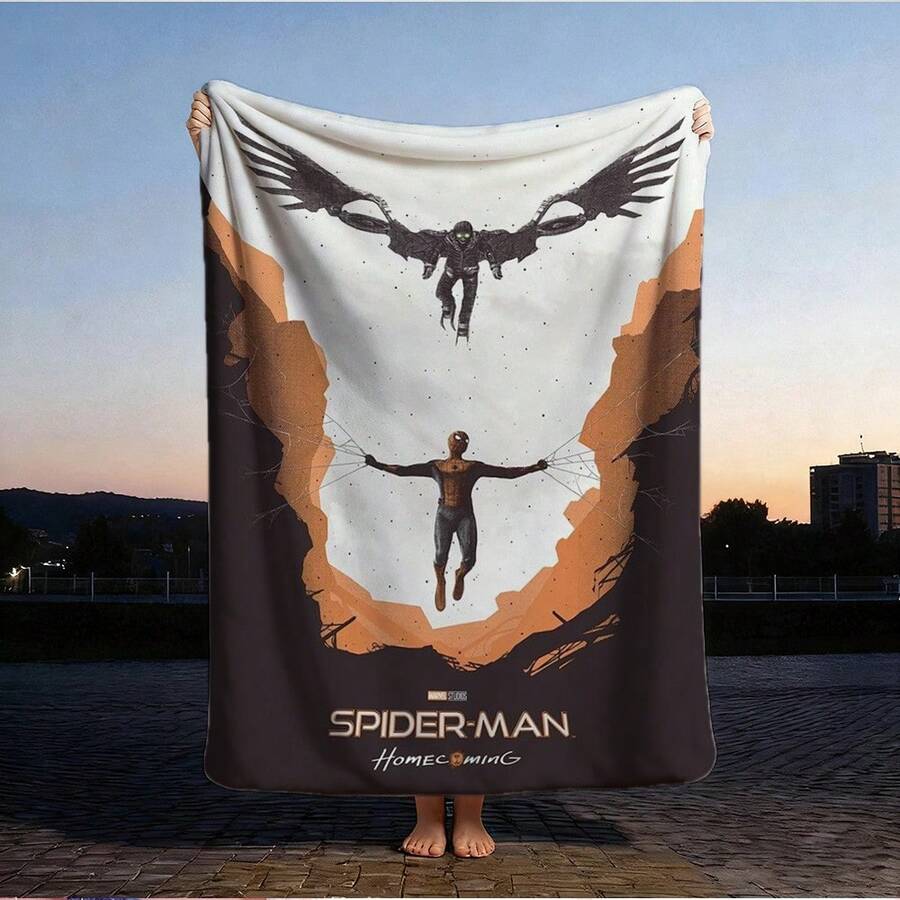 1pc Cartoon Character Printed Blanket,Superhero Movie Print Blanket,Retro Cartoon Style Throw Blanket,Cartoon Character Printed Blanket,All-Season Universal Nap Blanket,Character Home Decor Blanket,Modern Fashion Gift Suitable For Home Bedroom Bed Sofa Office Lunch Break Cover Picnic Blanket - Nhiều màu - Xem 1