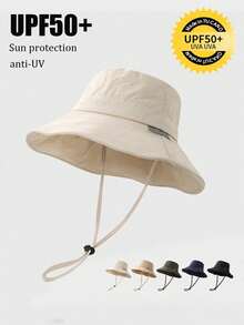 1pc Women's Outdoor Hiking Bucket Hat, All-Season, UV Protection, Suitable For Outdoor Activities, Vacation, Travel, Accessory Matching And Gifts - Multicolor - View 1