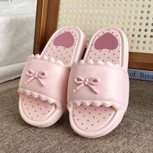 2026 New Polka Dot Heart Bow Decor Summer Casual Slides, Dual-Use For Indoor And Outdoor Wear - Pink - View 4