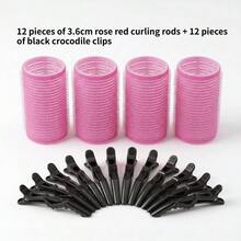Rulos para el cabello sin calor de varios tamaños con pinzas de cocodrilo de agarre mejorado - Juego de rizado antideslizante con sujeción segura para peinado rápido DIY, ligero y reutilizable, ideal para cabello largo/corto, uso diario y belleza sin calor en cualquier lugar, reutilizable - Multicolor - Ver 14