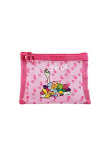 Petite pochette médicale portable en maille, imprimée avec un motif de design médical, peut être utilisée comme trousse de premiers soins, sac de rangement pour médicaments à l'extérieur et à la maison, sac organisateur de voyage, sac de maquillage, sac de rangement pour soins de la peau, sac de rangement pour huile à lèvres, également comme cadeau pour la fête des mères, cadeau d'anniversaire, sac de rangement pour la salle de bain, sac de toilette pour dortoir étudiant, ou cadeau pour l'épouse, la famille et les amis. - Multicolore - Voir 16