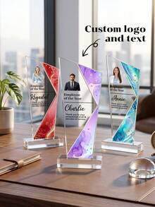 1件客製化壓克力獎牌，可印製Logo與文字，個性化員工表彰獎勵，適用於辦公室與商務活動、團隊獎勵與感謝 - 彩色 - 查看 1