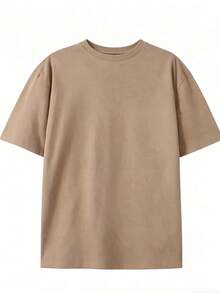 Big Jesus Fan Graphic Top-Loose-Fit Easy Relaxed Style, - 棕色 - 查看 2