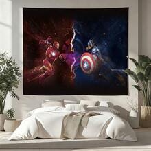 Marvel 1pc Classic M Arvel Superhero Civil War Tapestry I Ron Man Vs C Aptain America Red Blue Clash Starry Sky Battle Scene Living Room Bedroom Wall Hanging Decor Boys Room Gaming Room Game Room Scene Layout Movie Fans Gathering Photography Background Dorm Aesthetic Art Wall Hanging Table Backdrop - Nhiều màu - Xem 1