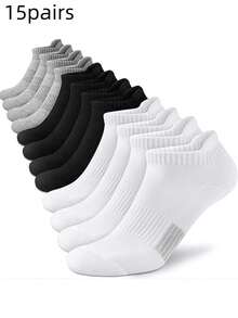 1/10/15/20/30 Pair Men's Summer And Autumn Black And White Outdoor Sports Short Socks. These Casual, Versatile Socks Are Suitable For All Seasons - Multicolor - View 14