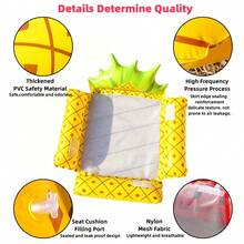 1 pieza Hamaca inflable plegable para adultos, flotador de frutas para nadar, flotador de agua simple, adecuado para adultos para la piscina, la playa y otras actividades acuáticas. Presenta un flotador de piscina multifuncional de PVC, una silla de salón y capacidades de deriva - Multicolor - Ver 5