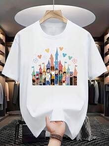Camiseta de Hombre con Estampado , Cuello Redondo, Casual y Cómoda, Transpirable y Ligera, Moda Urbana, Ropa Casual para Hombres - Negro - Ver 6