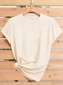 Camiseta de manga corta para mujer, talla grande, con cuello redondo y corte casual, con estampado floral de la bandera estadounidense, lavable a máquina, camiseta de primavera/verano, diseño divertido, ajuste cómodo, camiseta del 250º aniversario de los Estados Unidos. - Albaricoque - Ver 3