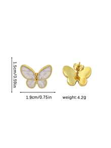 Crafted With Powder Atomization Technology, The Butterfly-Shaped Earrings Add A Sweet And Charming Touch, Perfect For Spring Outfits. This Minimalist And Elegant Accessory Is The Finishing Touch For Your Wardrobe, Suitable For Any Formal Occasion. - Butterfly - View 11