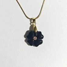 1颗20毫米花形天然石晶锆石珠吊坠紫水晶虎眼石饰品,适用于珠宝制作DIY项链手链 - 花 - 查看 12