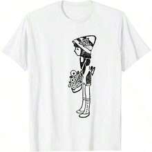 Women's Clothing; Summer Blouses. The Girl Selling Flowers. Vintage Illustration From 1912. All-Season T-Shirt, Pure Cotton, Single-Sided Print, Round Neck, Short Sleeves, Unisex, Base Layer, Women's Summer Wear, 100% Pure And Soft Cotton. - 白色 - 查看 6