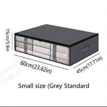 1/2pcs Underbed Storage Bag, Classic Fabric Storage Box, Foldable Underbed Organizer Bag, Large Capacity For Blankets, Towels, Throws, Sweaters, Pillows, Bedding, Packaging Paper, Multi-Purpose Household Room Storage, Available In Small/Medium Size - Multicolor - View 8