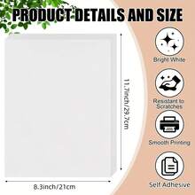 Fomzze 20张和纸贴纸,自粘白色可打印多用途复印纸,适用于DIY艺术/工艺/卡片/相册/剪贴簿,兼容喷墨打印机 - 20 sheets - 查看 3