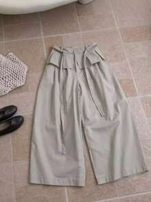 Women Pants - 白色和綠色 - 查看 4