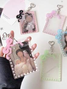 1 PC Bow Clip Cover For Star Merchandise Mini Card Storage Display Case Three-Inch Instant Photo Protective Cover Hanging, First Day Of School - Multicolor - View 5