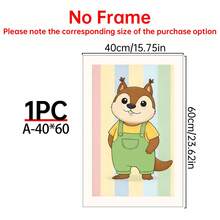 1/3件套帆布墙画海报，适用于房间家居装饰，美观实用，可选画框，可用于房间装饰、卧室装饰、婴儿房装饰、客厅装饰、办公室装饰等。可爱动物主题儿童房墙画三件套，适合婴儿房装饰、儿童卧室墙画，北欧风格儿童房艺术画。 - 彩色 - 查看 12