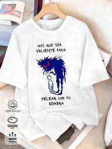 NewSummerCasual Women's 100% Cotton T-Shirt With An Eye-Catching Design, Ideal For Spring/Summer And For A Sporty/Casual Style Year-Round. Stylish, Soft, And Breathable, White With Short Sleeves, Available In Plus Sizes. - Vintage Street Style Unisex Loose Cotton Short Sleeve Crew Neck T-Shirt - 白色 11 - 查看 6
