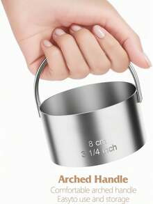 Round Cookie Cutters With Handle - Donut Hole Cookie Biscuit Cutter Set(5 Pieces/Set), Stainless Steel Circle Cutters Donut Cutter Mold Tool With Ring For Baking, Biscuits, Cakes, Sandwiches - 5件銀 - 查看 2