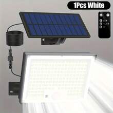 172LED 太陽能感應燈，3 種模式戶外安全燈，防水壁燈附遙控器，適用於花園庭院車庫 - 1PC - 查看 3