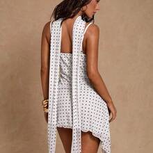 Black And White Color Wave Point Sexy Backless Sleeveless Ruched Asymmetry Dress,Elevated Elegance Dress,Rave Set Festival,Streetwear,Concert Dress,Club Dress,Date Night Dress,Women Birthday Dress,Party Must Have,Wave Point Dress,Graduation Season Dress,Vacation Style Dress, Hot Dresses For Women.Causal Dresses For Women Summer, Polka Dot Dresses For Women - Amarillo claro - Ver 10