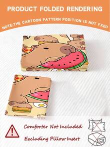 Set Perlengkapan Tidur Anak Capybara 2/3pcs (Seri Musim Semi/Panas) Sarung Selimut Cetak Dua Sisi Cocok Untuk Anak-anak, Remaja, Laki-laki dan Perempuan, Penggunaan Sepanjang Musim Dengan Resleting (Isi Tidak Termasuk) Ukuran Sarung Bantal 50x75cm 100% Serat Poliester - MultiWarna - View 4