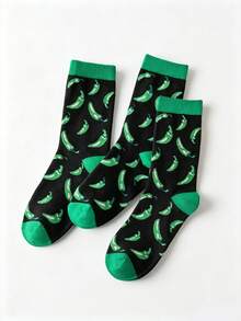 1/3 Pairs Unisex Cartoon Chili Pepper Mid-Calf Socks, New Versatile All-Season Design, Comfortable Soft Casual Socks For Women, Sports Socks For Men, Suitable For Daily Wear - Multicolor - View 22